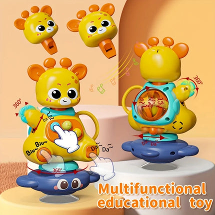 Interactive Giraffe Toy with Suction Cup, 360° Rotation ，ABS - Motor Skills Development Toy  (Christmas/Halloween Gift)