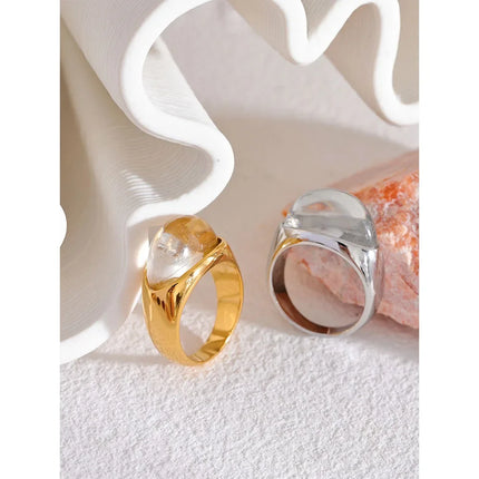 Yhpup Textured Cast Stainless Steel Hoop Earrings Inalid Transparent Resin Fashion Golden Jewelry Aretes De Mujer Modernos