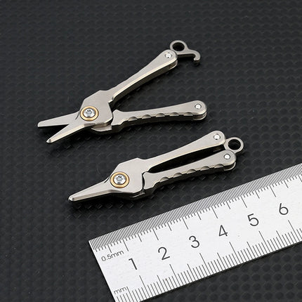 Titanium Alloy Clip Small Scissors Nose Hair Scissors EDC Home Tool Portable Key Chain Pendant