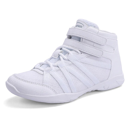 BAXINIER Girls White High Top Cheerleading Shoes Lightweight Youth Cheer Competition Sneakers kids Training Dance Tennis Shoes