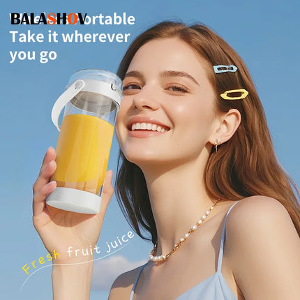 600ML Portable Juicing Cup Multifunctional Household Crushed Ice Juicer Outdoor USB Rechargeable Electric  Fruit Juice Machine