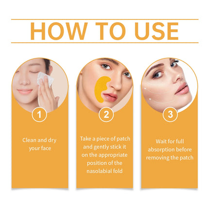 Nasolabial Folds Patch Contain Collagen Hyaluronic Acid Firming Skin Fade Fine Lines Deep Moisturizing Facial Mask Anti WrinkleA