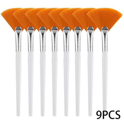 3/9/15 Pieces Facial Fan Mask Brushes Soft Mask Brush Applicator Esthetician Facial Mask Brushes For Women Girls Cosmetic Tools