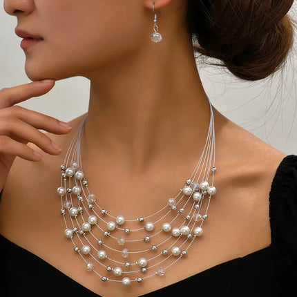 3 Pieces Of Women's Trendy Colorful Beaded Earrings, Necklaces, Jewelry Sets, Weddings, Banquets, Parties, And Holiday Gifts8776