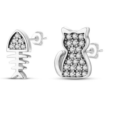 925 Silver Charms Plata De Ley 925 Jewelry Women Fashion Cute Tiny Clear Crystal CZ Stud Earrings Star Starfish Dolphin Earrings