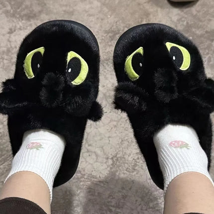 Winter Cute How To Train Your Dragon Toothless Slippers  Include Heel Furry Couple Anti-slip Keep Warm Good Looks Shoes Gift