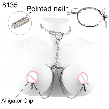 QKKQ Wearable Stainless Steel Breast Bondage Sexy Tools Chest Stimulate Nipples Massager BDSM Sex Toys Couple Erotic Accessories