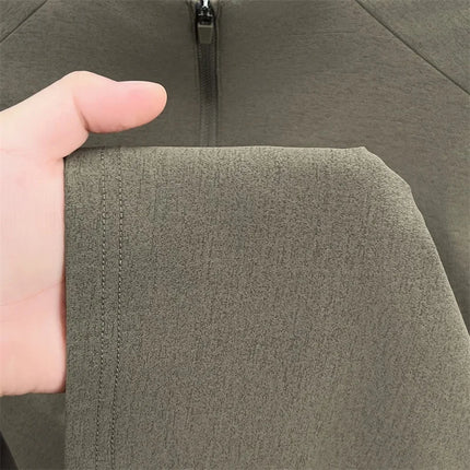 Luxury Brand Men's Long-Sleeved T-Shirt Mock Neck Half-Zip Letter Embroidery Personality Retro Spring Tops Trend Hot Men's Clothing