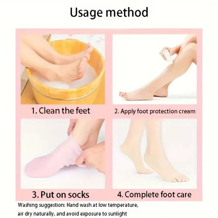 Moisturizing Silicone Gel Socks for Dry Cracked Feet Nourishing Skin Lubricating Foot Care Massage Socks