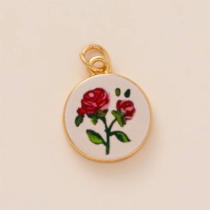 Dopamine pendant necklace, DIY fruit food love pendant, copper material, gold-plated, color preserving