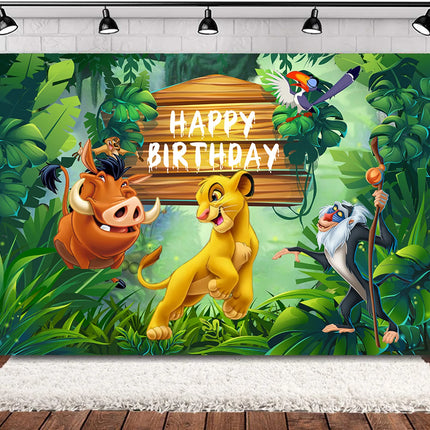 Lion King Birthday Party Decoration Simba Tableware Plate Cup Balloon Set Banner Backdrop Gift Bags Sticker Kids Party Supplies