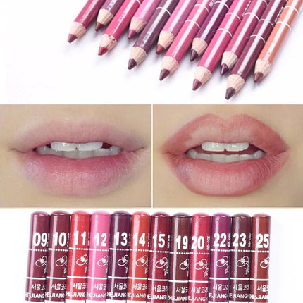 New 2025 Hot Sale New 12 Color 1Set Professional Metal Makeup Pencil Lipstick Suitable Women's Makeup Matching Lipstick Supplies
