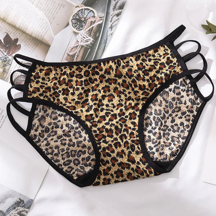 Summer Thin Breathable Women's Low-Waist Seamless Pure Desire Wild Leopard Print Panties