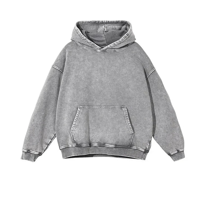 Customized Heavyweight Loose Women's Washed Wax Dye Hooded Pure Cotton Sweatshirt Cross-Border Special Sale Fashionable Streetwe