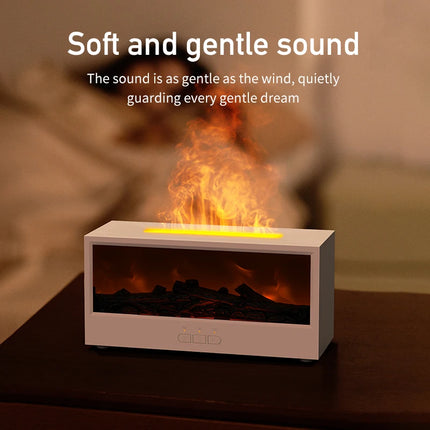 VISSKO Creative Fireplace Air Humidifier Waterless Auto-Off Aroma Essential Oil Diffuser with LED Light Remote Control for Gift
