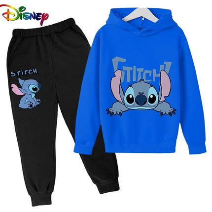 Children Boys Girls Stitch Hoodies Pants Set Boys Girls Stitch Sweatshirts Hooded Kids Fashion Stitch Pullovers Clothes Suit