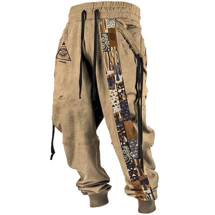 Men's 3D Printed Sports Pants, Long Pants Outdoor Street Casual Daily Polyester Black Red Blue Mid Waist Elastic Pants