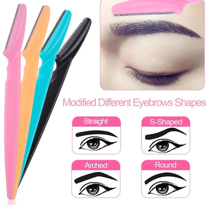 Portable Eyebrow Trimmer Blade Women's Face Shaver Safety Knife Makeup Scraper Hair Removal Tool for Eyebrow Epilation
