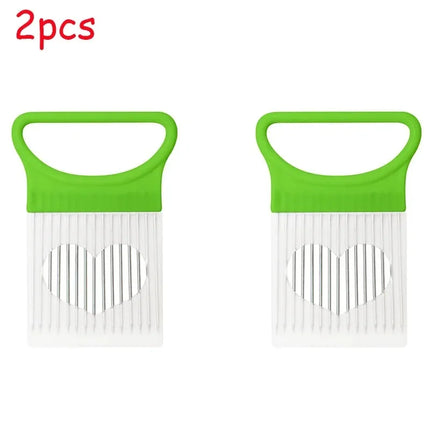 1/2/3/4pcs Effortlessly Slice Onions with this 1pc Colorful Onion Slicer Kitchen stainless steel potato chip onion holder