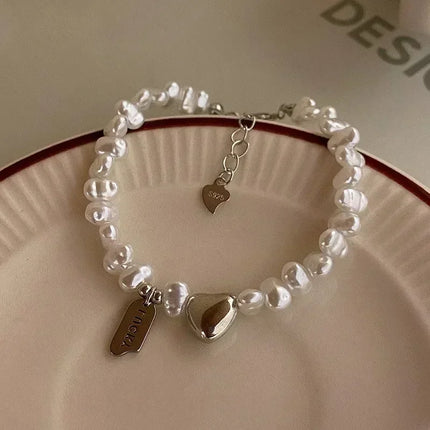 925 Sterling Silver Bracelet Double Layer Pearl Bracelet for Women Girl Vintage Luxury Design Bead Korean Jewelry Charm Bracelet