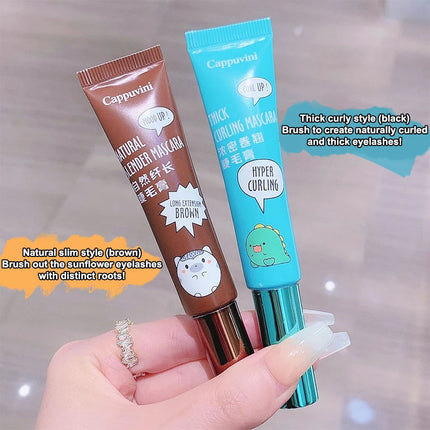 [HB]Cappuvini Slimming Volume Mascara Brown Black Mascara Set Waterproof And Long-Lasting Curl Non-smudge Eyelash Makeup Mascara