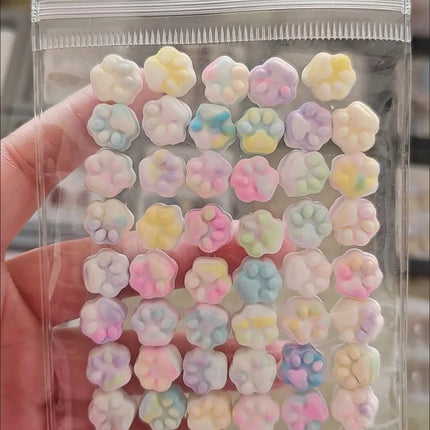 50/100pcs Mini Cat's Paw squishy toy Silicone cute soft Colorful Cat Paw Mochi stress relief squishy fidget toy