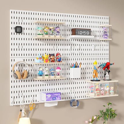 Nordic-Style Wall-Mounted Storage Pegboard: Drill-Free Headphone & Keyboard Stand for Gaming/Study Rooms, Also for Display