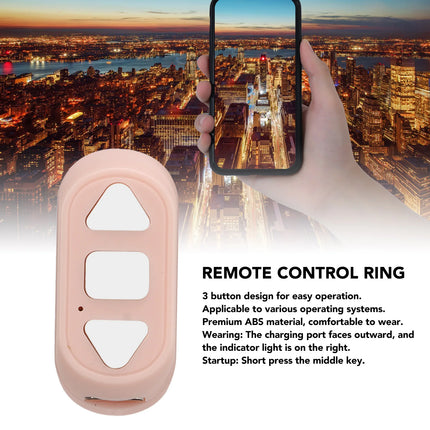 Phone Remote Control  Comfortable To Wear  Page Turner 10m Distance 3 Buttons Ergonomic for Watching Shot Video