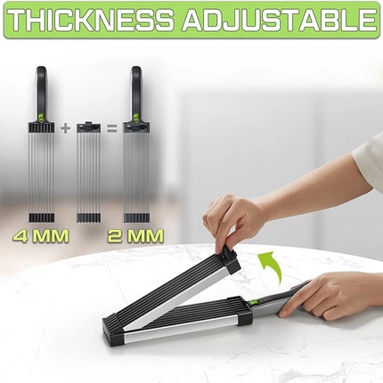 Meat Slicer Thickness Adjustable 2 or 4 mm Stainless Steel Manual Meat Cutter Cleaver Kitchen Knife Jerky Slicer Suit
