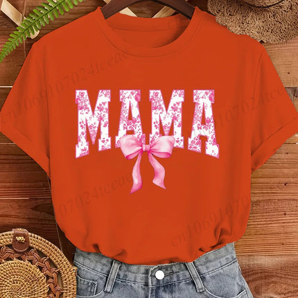 Mama Coquette Print Shirts Graphic Casual T-Shirt Clothing Short Sleeve T Shirt Women's T-Shirt Clothing Top Tee Mother Gifts