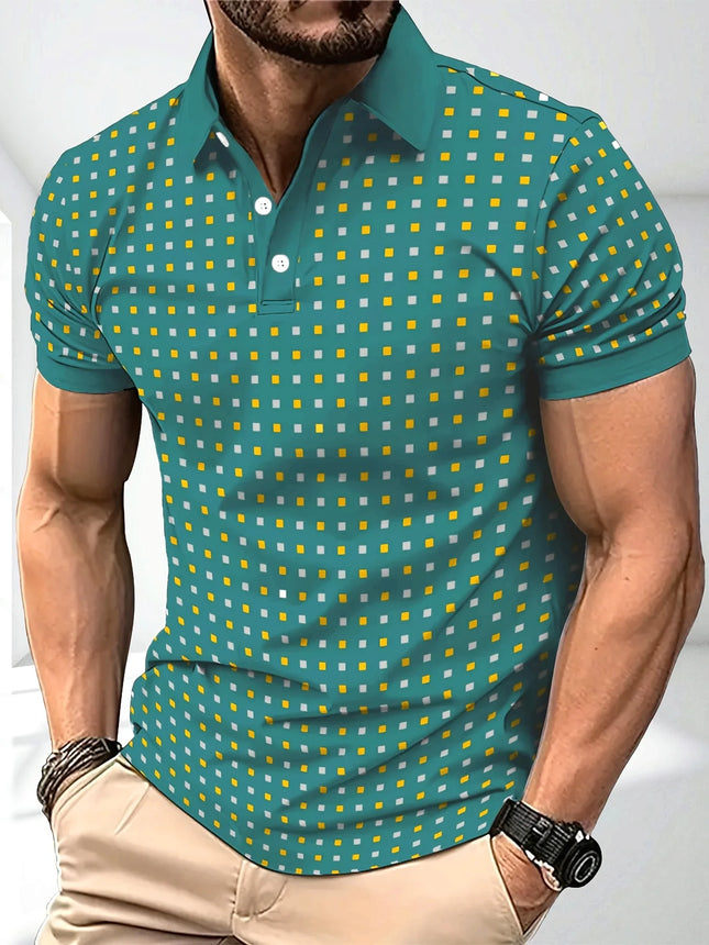 2026 Summer New Style Men's Short-Sleeved Polo Shirt - Street Casual Fashion Comfortable Breathable 3D Pattern Print
