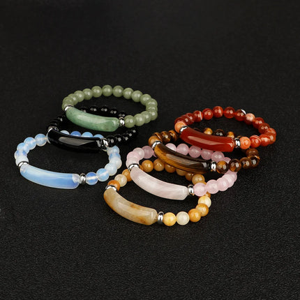 Bridge bracelet Natural Stone Crystal Druzy Rose Quartz Amethyst Gemstone Beaded Beads Bracelet for Women Girls Jewelry Gifts