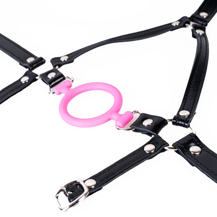 PU Leather Head Harness Mouth Mask Breathe Ball Bondage Restraint Mouth Gag Mask Cosplay Sex Toys For Couple Sex Product