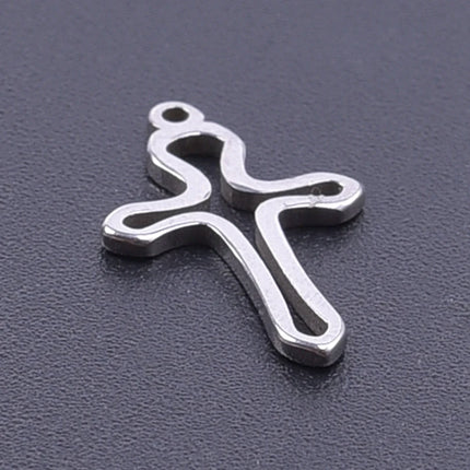 5pcs/Lot High Quality Stainless Steel Cross Pendants For Jewelry Making Supplies Metal Rose Lava Ankh Cross Charms DIY Materials