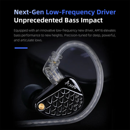 KZ AM16 Wired in-ear headphones 16ba armature balanced high-fidelity low-monitoring headphones with cancellation