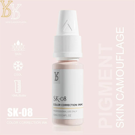 YDPMU 10ML Skin Camouflage Pigment Semi Permanent Makeup Tattoo Ink for Scar Vitiligo Stretch Mark Conceal Restore Skin Tones