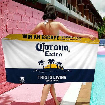 C-Corona E-Extra Beer Microfiber Blanket Quick Drying Beach Towels Oversized Printing Super Absorbent Pool Towel Blanket