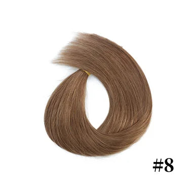 Fish Line Remy Straight Human Hair Extensions Clip in Natural 12" - 26" Invisible Wire Hairpieces for Women
