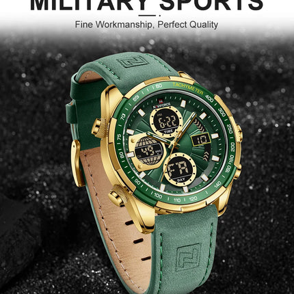 New NAVIFORCE Watches for Men Leather Mens Military Sport Waterproof Watch Quartz WristWatch Chronograph Male Clock