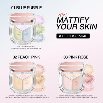O.TWO.O 2pcs Foundation Face Powder Waterproof 24H Stay Coverage Soft Focus Correct Powder Conceal Long-lasting Face Makeup