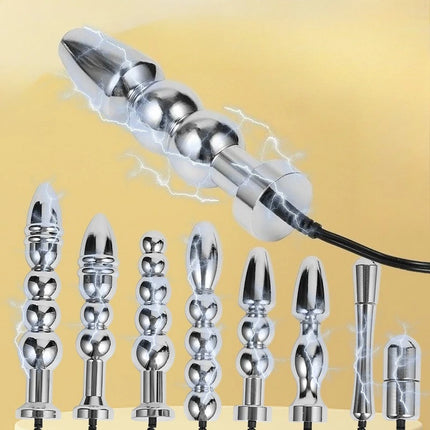 Bipolar Electric Shock Anal Plug Vaginal Butt Plug Orgasm Masturbation Adult Sex Toy Metal Electrode Buttplugs Anal Massager