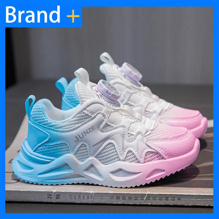 Girls Sports Shoes Pink Mesh Breathable Lightweight Running Shoes Summer New Soft Sole Rebound Wear-resistant Casual Sneakers