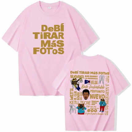Debi Tirar Mas Fotos World Tour 2026 Bad Bunny Graphic T-Shirts Men Women Loose Casual Cotton Tees Street Hip Hop Oversized Tops