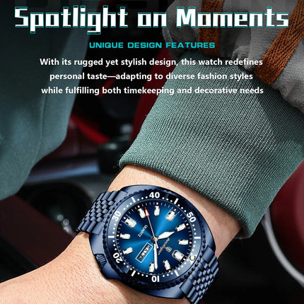 POEDAGAR Top Business Men Watch Date Week Waterproof Luminous Fashion Man Wristwatch Stainless Steel Casual Quartz Men's Watches