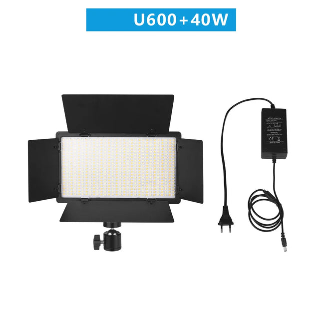 U800+ LED Video Light Photo Studio Lamp Bi-Color 2500K-8500k Dimmable with Tripod Stand Remote for Video Recording
