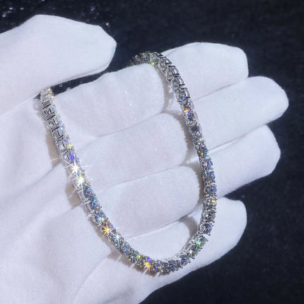 Bulk Hip-Hop Moissanite Tennis Necklace, PT950 Platinum, High-End Aesthetic for Men and Women, Luxury Jewelry