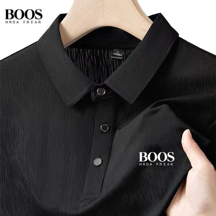 New Men's High-Quality Embroidered Logo Short-Sleeved Polo Shirt, Summer Fashion Casual Breathable T-Shirt Top
