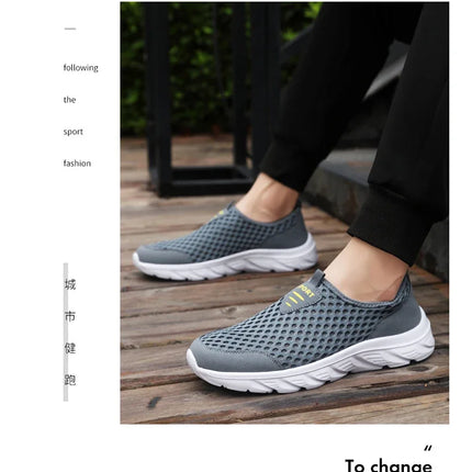YRZL Lightweight Men Casual Shoes Breathable Slip on Male Casual Sneakers Anti-slip Men's Flats Outdoor Walking Shoes Size 39-46