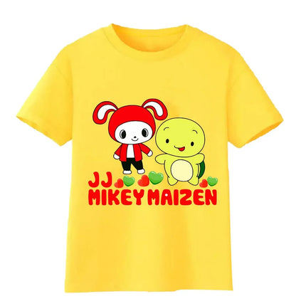Kids Maizen JJ and Mikey T Shirt  Boys 100% Cotton Cartoon Tee Girls YouTube YouTuber Printed Top Wish Asha Children Clothes