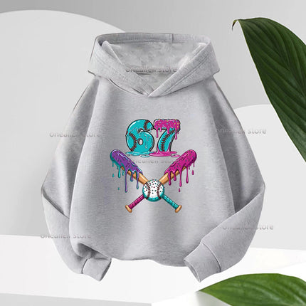 Spring Autumn Graphic Funny 67 Children's Hoodies Sweatshirt Casual Hip Hop Long-sleeve Fleece Boy Girl Kid Warm Hooded Pullover